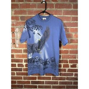 Vintage 90s Art Unlimited Mount Rushmore All Over Print AOP Shirt Adult Medium